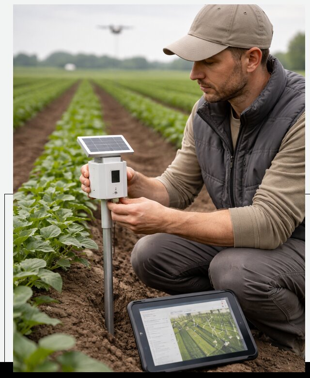 IoT мониторинг сельскохозяйственных полей и контроля в Кохме